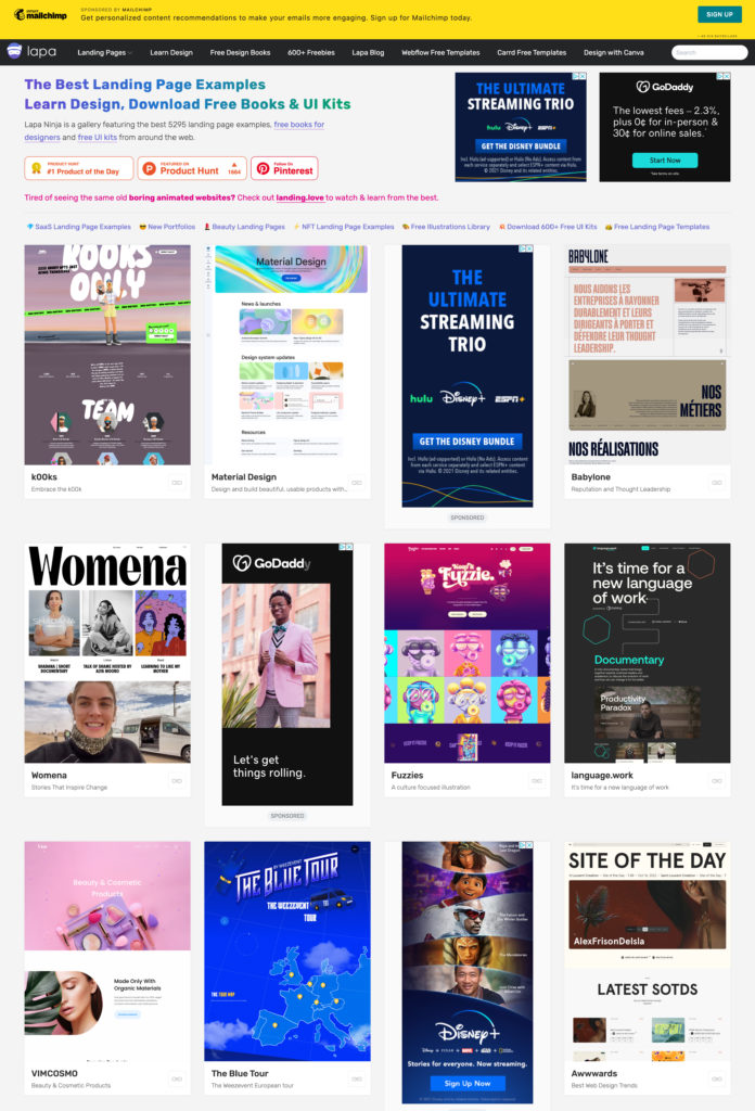 lapa-ninja-website-inspiration - Showit Lapa Ninja website homepage